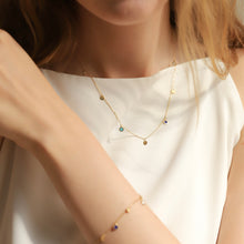 Load image into Gallery viewer, Alice in Blue Dainty Yellow Gold Necklace