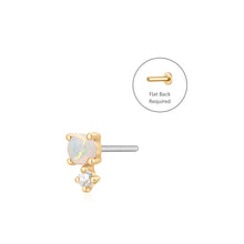 Load image into Gallery viewer, OCTOBER | Opal and White Sapphire Single Piercing Earring