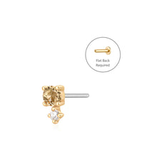 Load image into Gallery viewer, NOVEMBER | Citrine and White Sapphire Single Piercing Earring