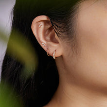 Load image into Gallery viewer, CAMI | Pear and Round White Sapphire  Piercing Earring