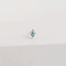 Load image into Gallery viewer, RAIN | Trillion-cut Blue Topaz Dual-tone Stud Yg