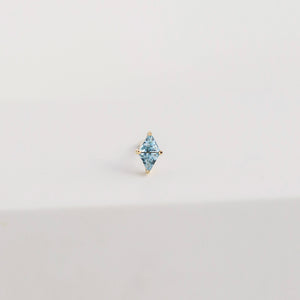 RAIN | Trillion-cut Blue Topaz Dual-tone Stud Yg