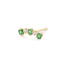 Load image into Gallery viewer, JAIDA | Tsavorite and White Sapphire Climber Earring