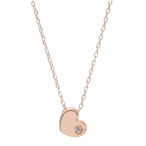 Heart Diamond Pink Gold Necklace