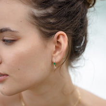 Load image into Gallery viewer, Anita&#39;s Diamond Emerald Hoops