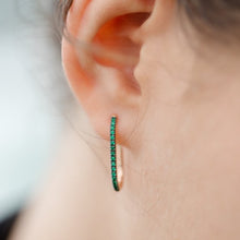 Load image into Gallery viewer, Anita&#39;s Emerald Hoops