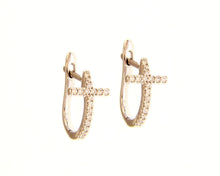 Load image into Gallery viewer, Croce Diamond Hoop Earrings