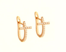 Load image into Gallery viewer, Croce Diamond Hoop Earrings