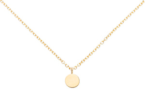 Minimal Gold Necklace with Circle Pendant