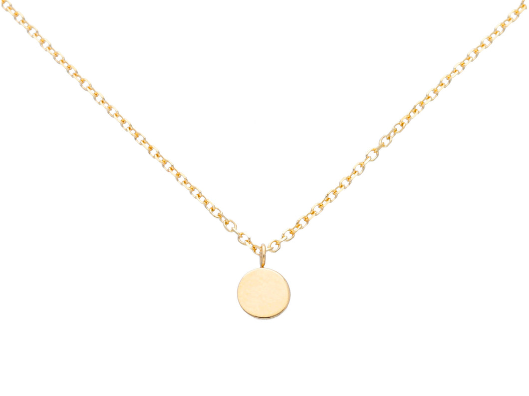 Minimal Gold Necklace with Circle Pendant