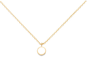 Minimal Gold Necklace with Circle Pendant