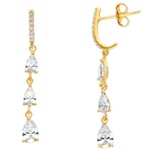 Alessandra Zirconia Pendant Earrings Yellow Gold