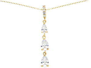 Alessandra Zirconia Pendant Necklace Yellow Gold