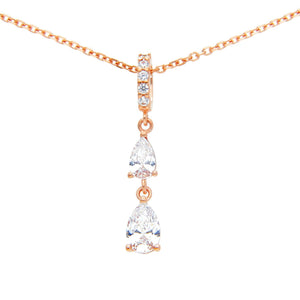 Alessandra Zirconia Pendant Necklace Pink Gold