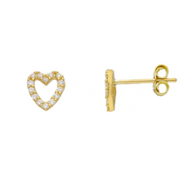 Load image into Gallery viewer, Mini Heart Zirconia Stud Earrings