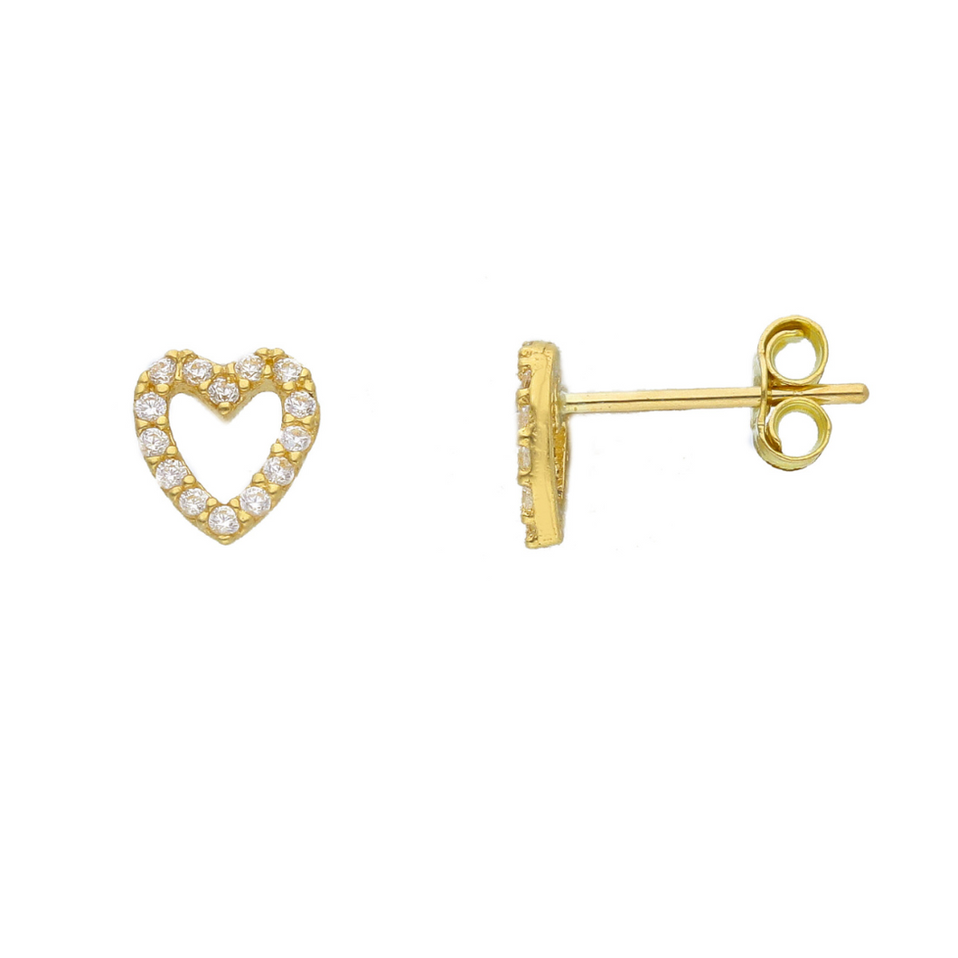 Mini Heart Zirconia Stud Earrings