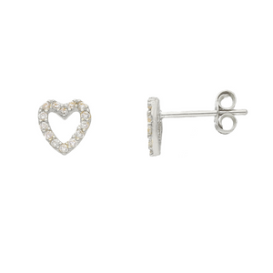 Mini Heart Zirconia Stud Earrings