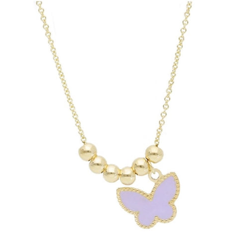 Summer Garden Purple Butterfly Necklace