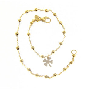 Angel's Anklet White Gold Clover