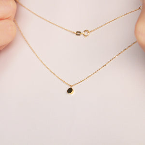 Minimal Gold Necklace with Circle Pendant