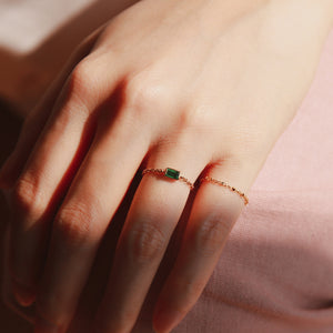 Dainty Treasure Solid Gold Chain Ring