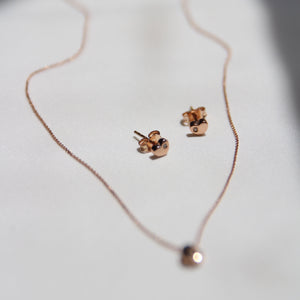 Heart Diamond Pink Gold Earrings