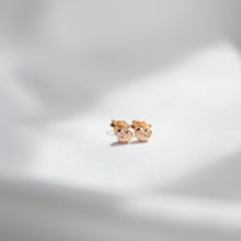 Load image into Gallery viewer, Heart Diamond Pink Gold Earrings