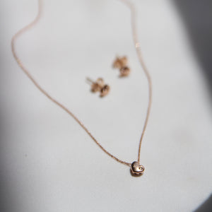 Heart Diamond Pink Gold Necklace