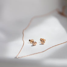 Load image into Gallery viewer, Heart Diamond Pink Gold Earrings