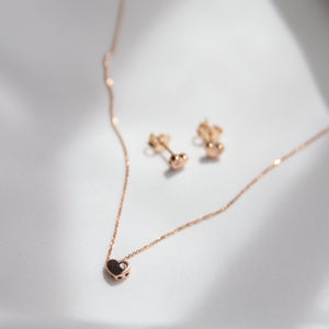 Heart Diamond Pink Gold Necklace