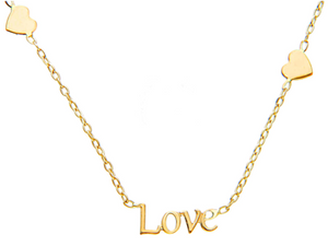 Fancy Love Necklace In Yellow Gold