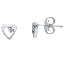 Load image into Gallery viewer, Diamond Heart Earrings