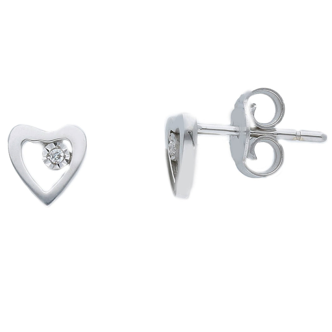 Diamond Heart Earrings